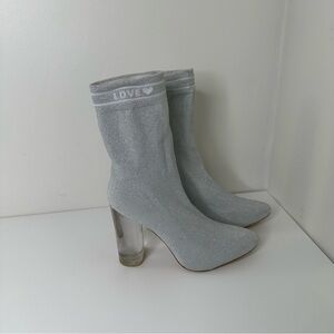 Aldo lovelyy sock  shimmer boots size 8.5